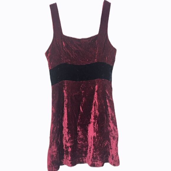 Bebe Vintage Red Velvet Dress Size 4 - Picture 1 of 8